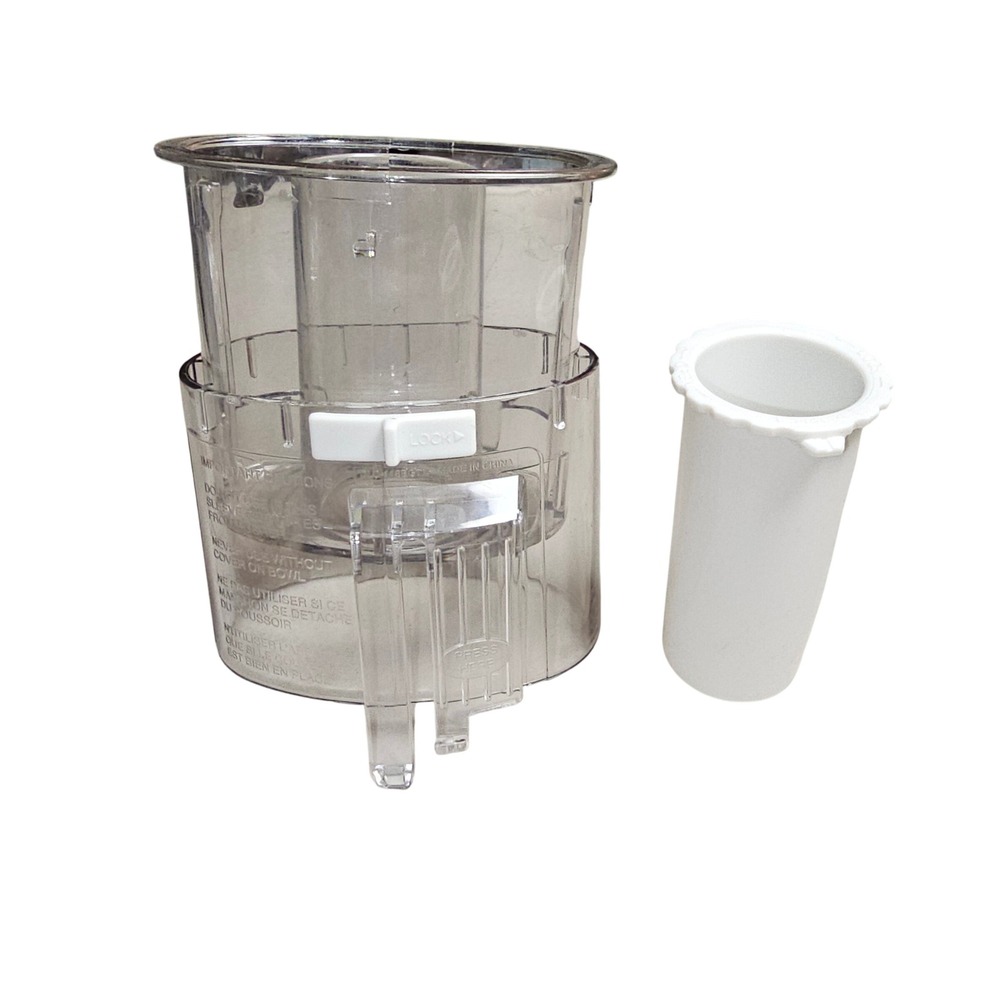 Cuisinart DLC-118BGTX Food Processor Sleeve and DLC-120BTX Pusher Clear White